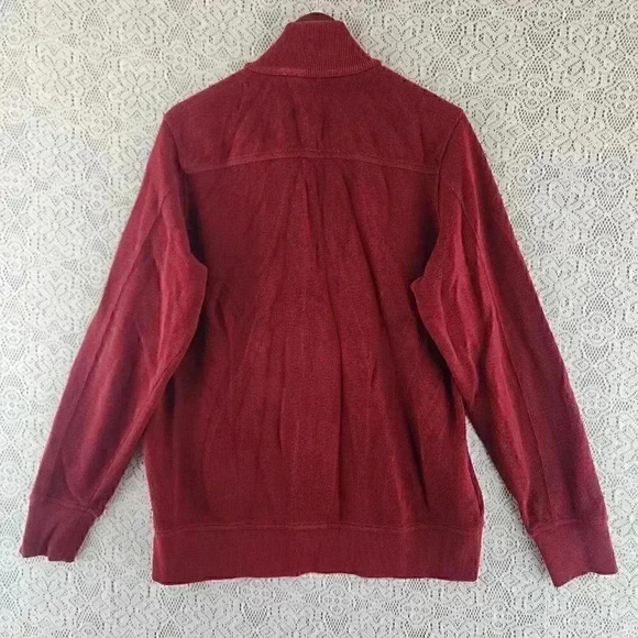 Eddie Bauer Mock Neck Red Men's Sweatshirt M - Picture 2 of 8